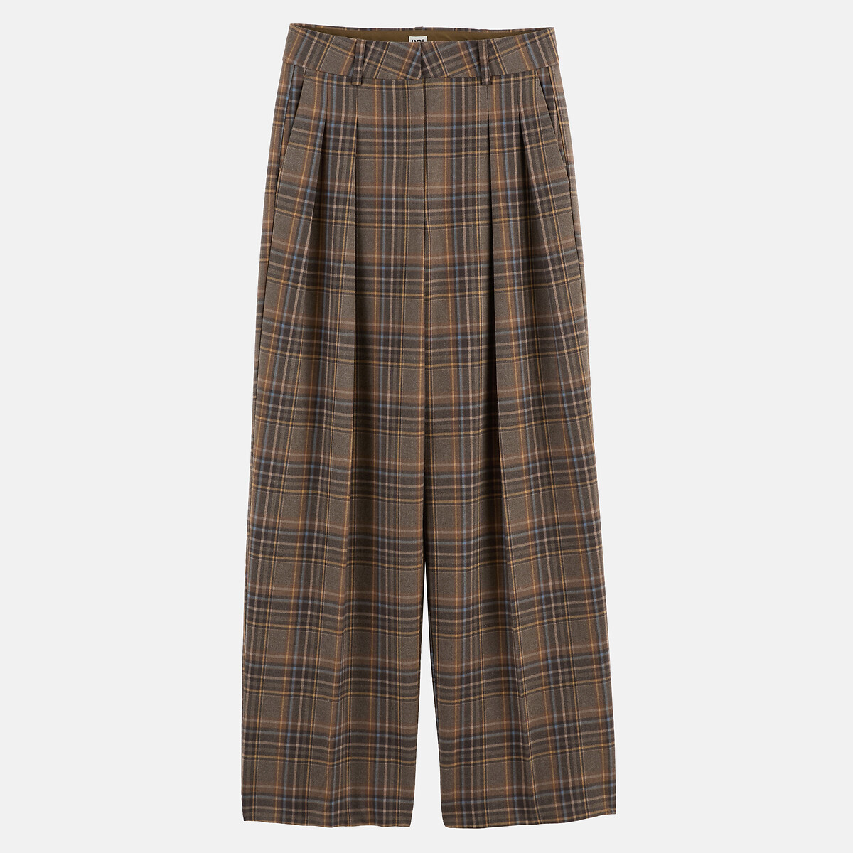 Pantalon large a carreaux carreaux marron, LA REDOUTE COLLECTIONS