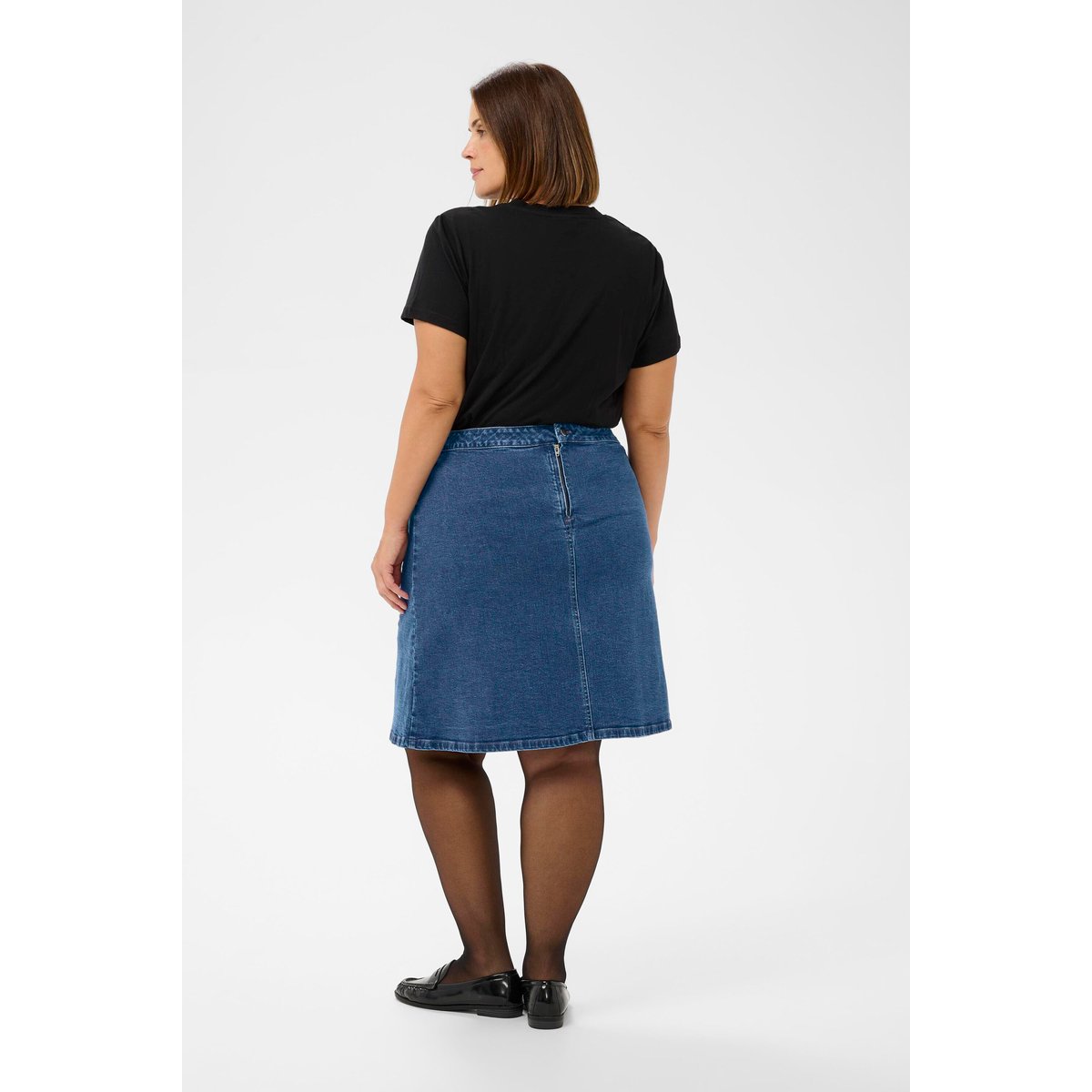 Jupe casual bleu medium blue denim, KAFFE CURVE