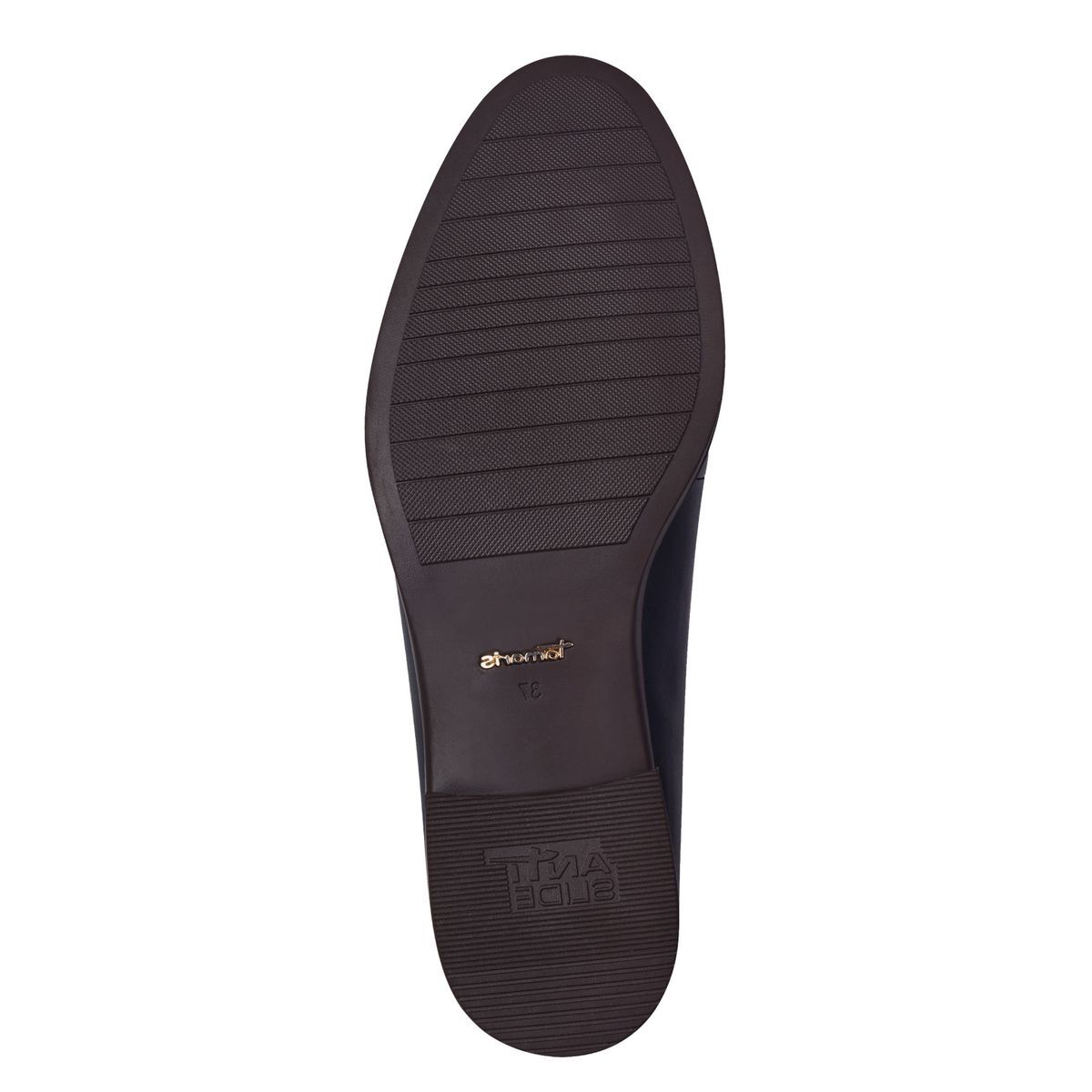 Slipper en cuir bleu marine, TAMARIS