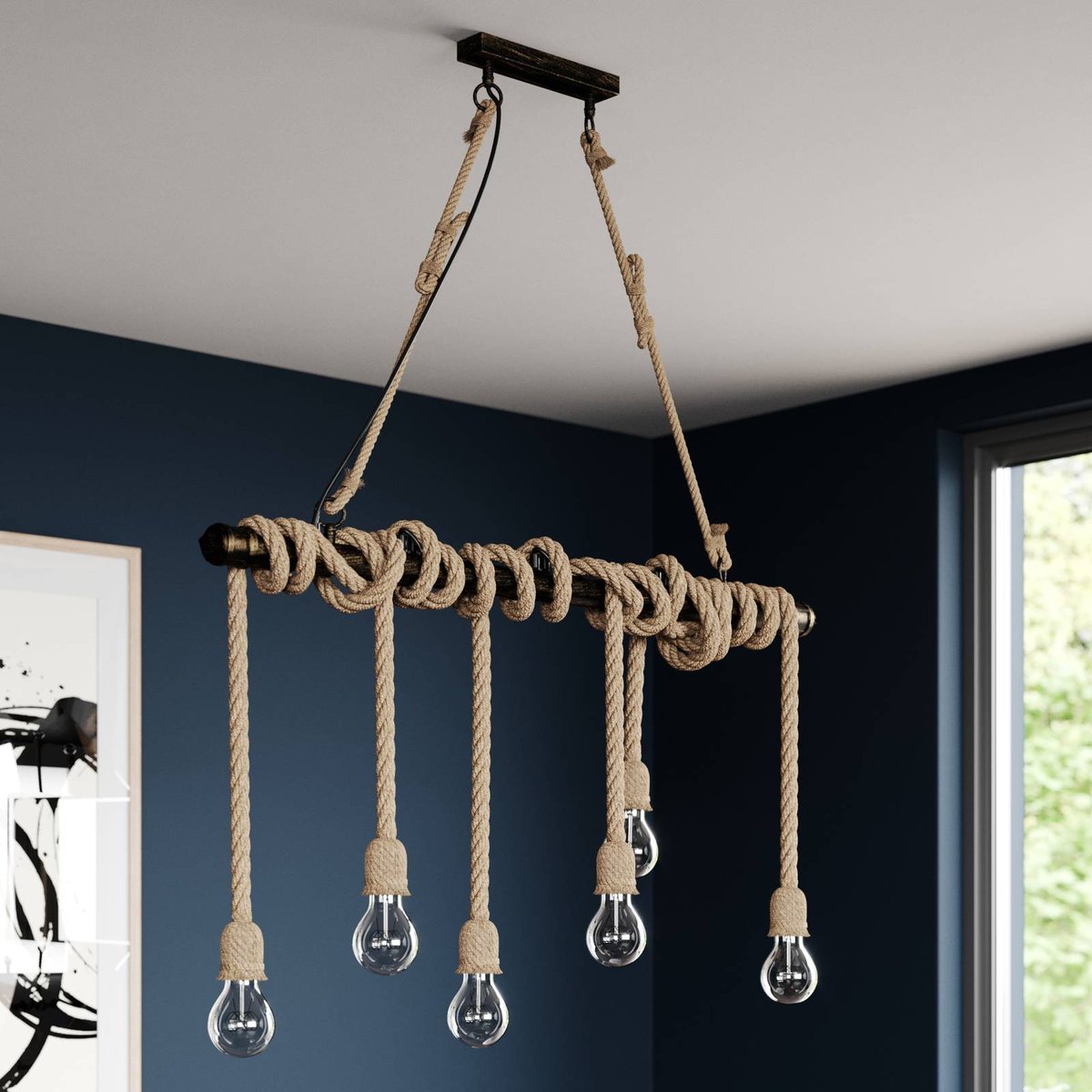 Suspension en métal vintage, Hajo noir or brossé, LINDBY