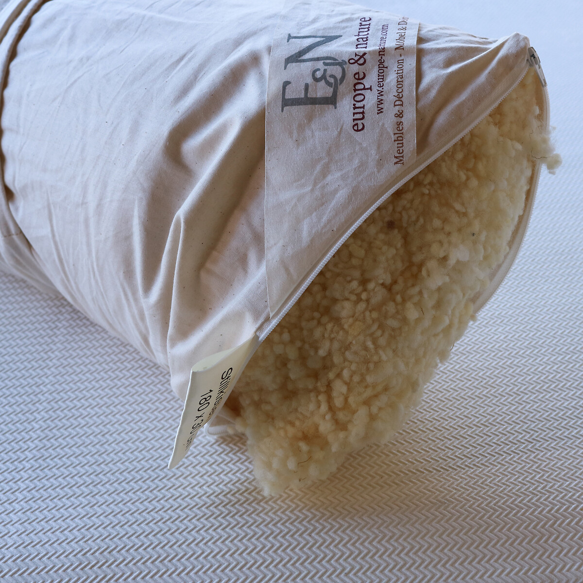 Coussin d'allaitement en Laine et coton bio ecru, EUROPE & NATURE