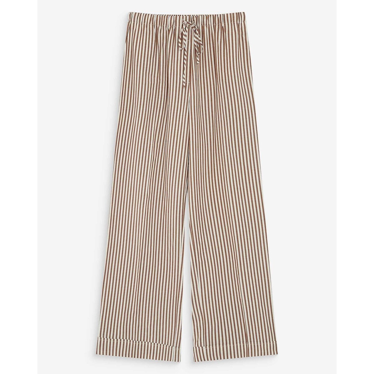 Pantaloni larghi a righe VOLUTE rigato marrone, GRACE & MILA