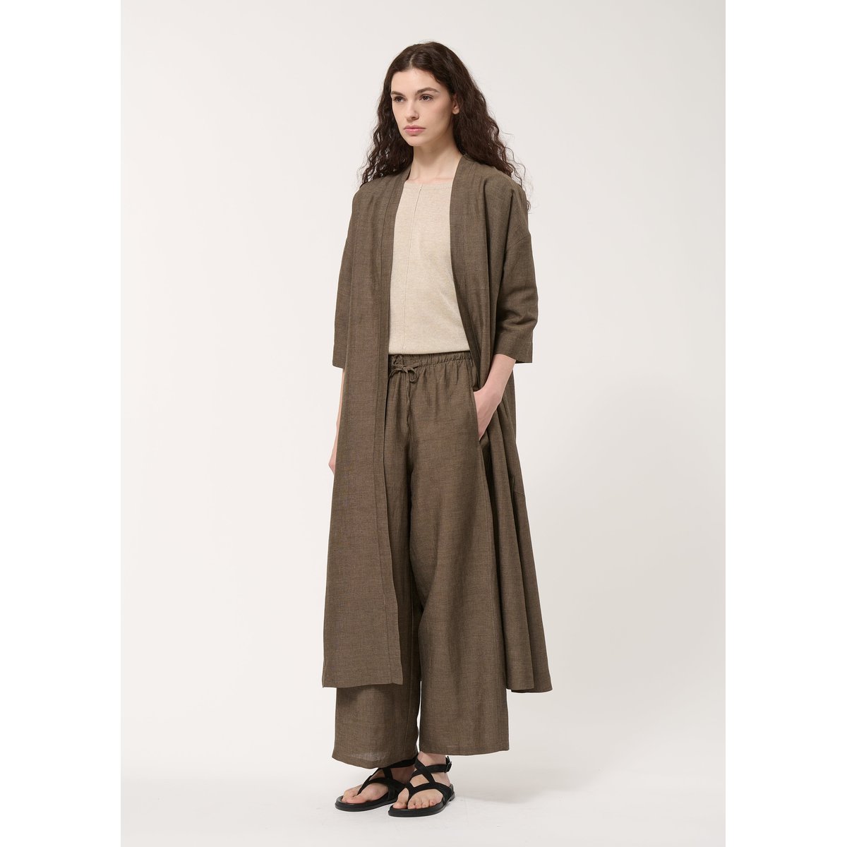 Kimono long oversize moka, HUMILITY