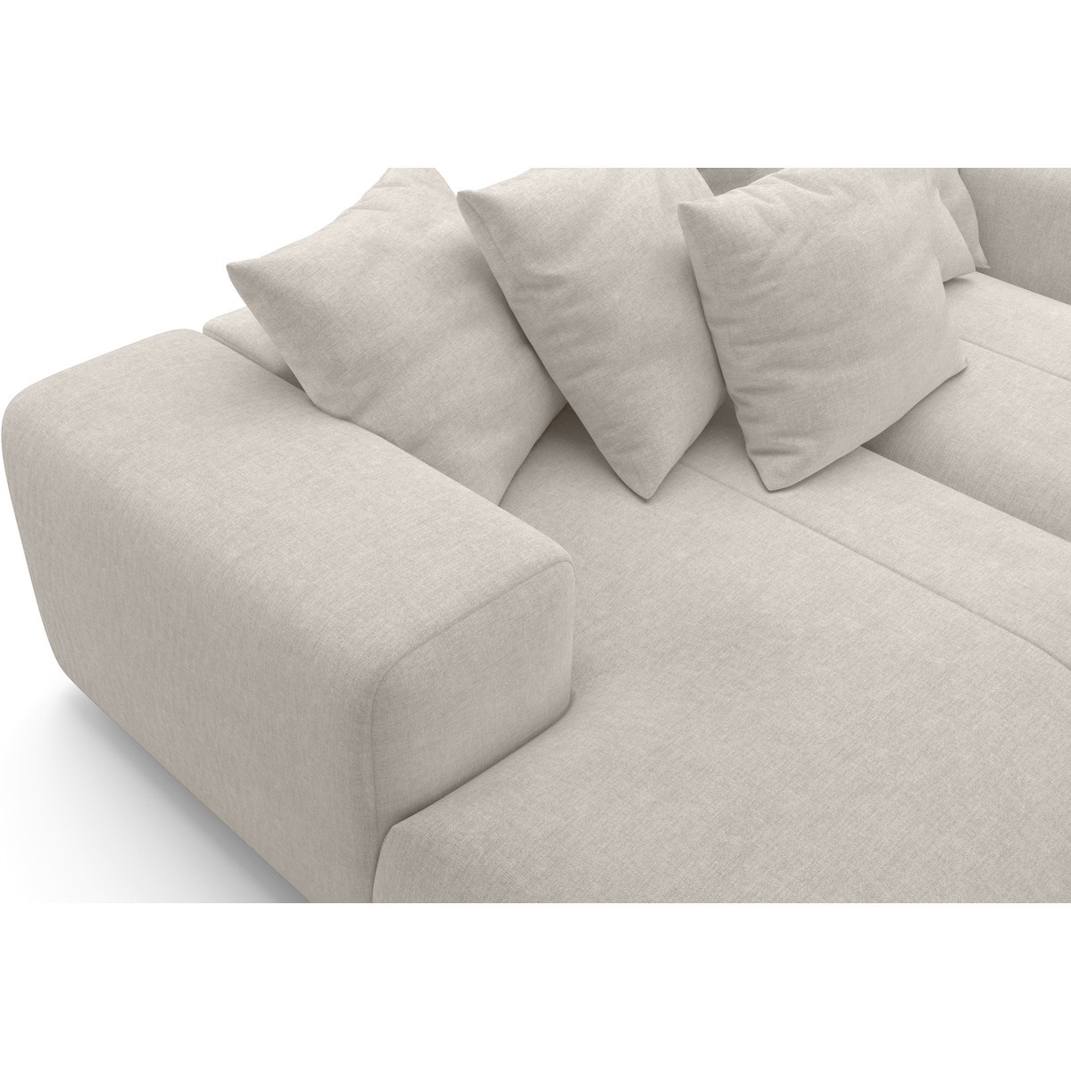 Canapé 3 places en tissu chenille - BELVIA beige, HOMIFAB