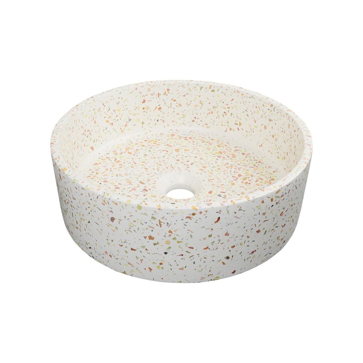Vasque à poser ronde en terrazzo 36cm ADALA beige, MOB IN