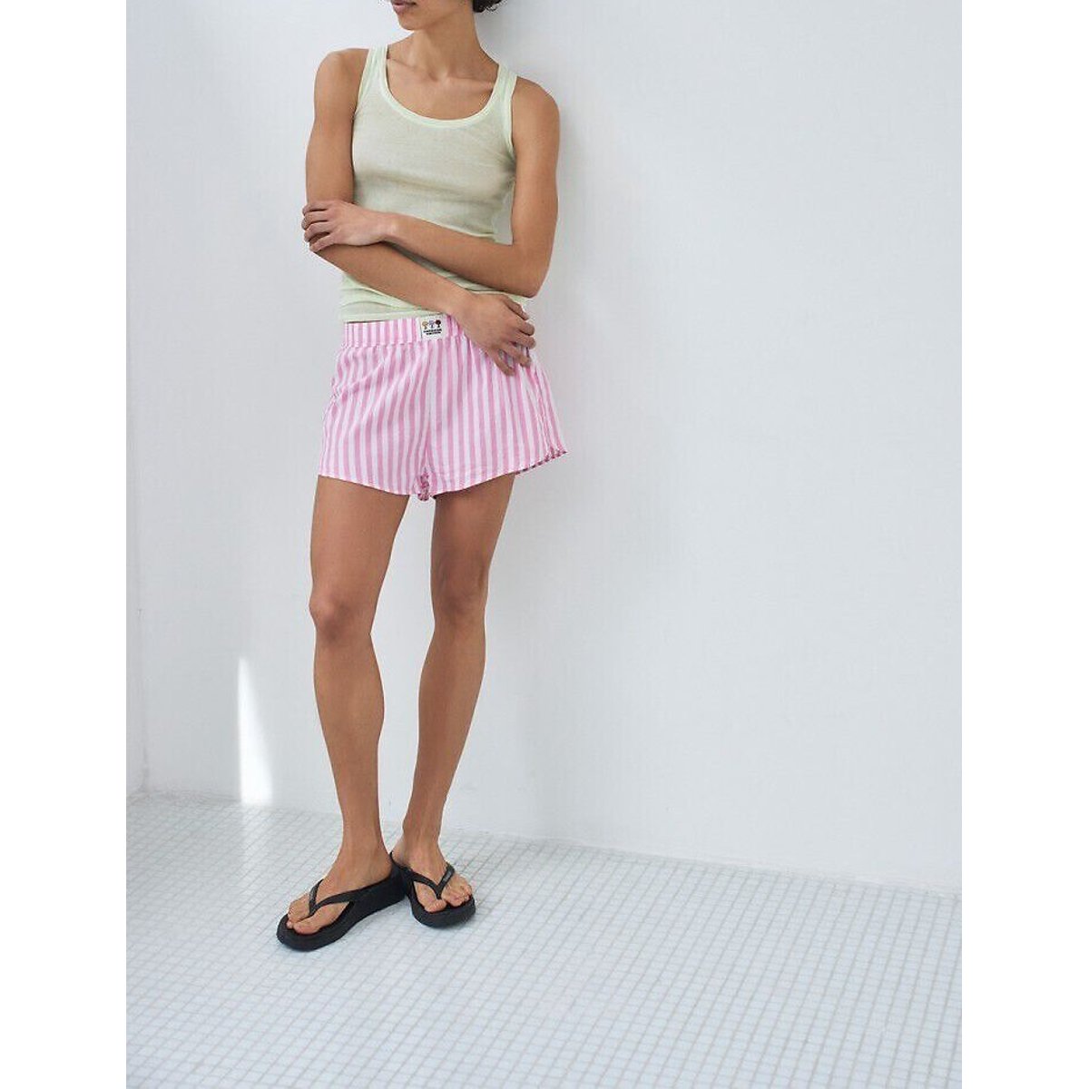 Short à rayures, VEXTOWN rayé rose, AMERICAN VINTAGE