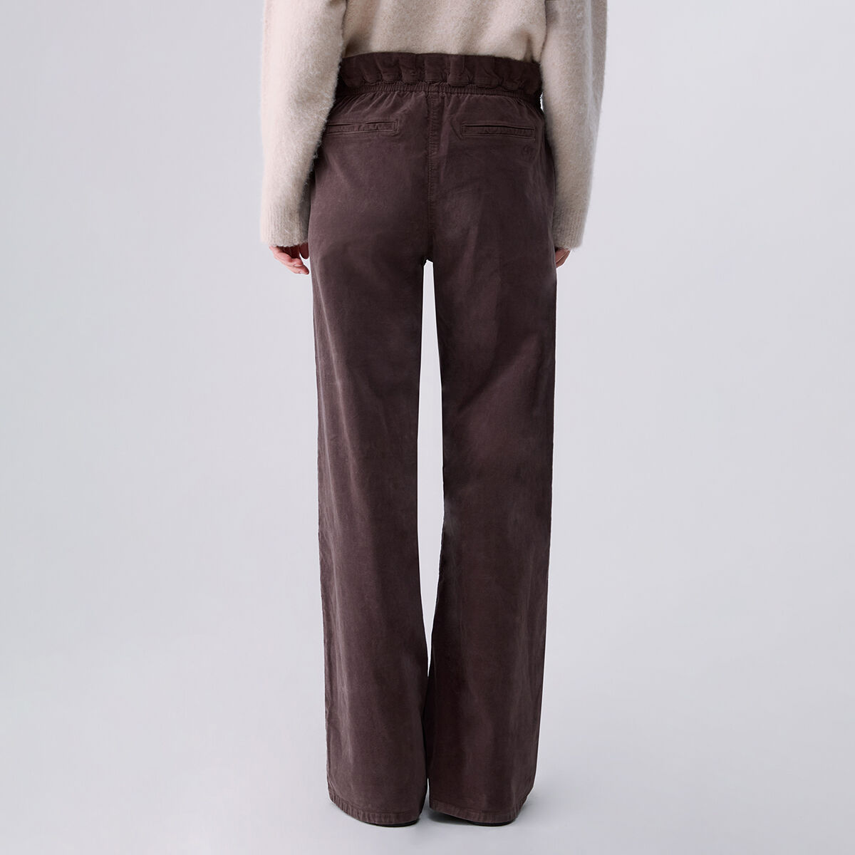 Pantalon en velours a côtelé marron foncé, LIU JO