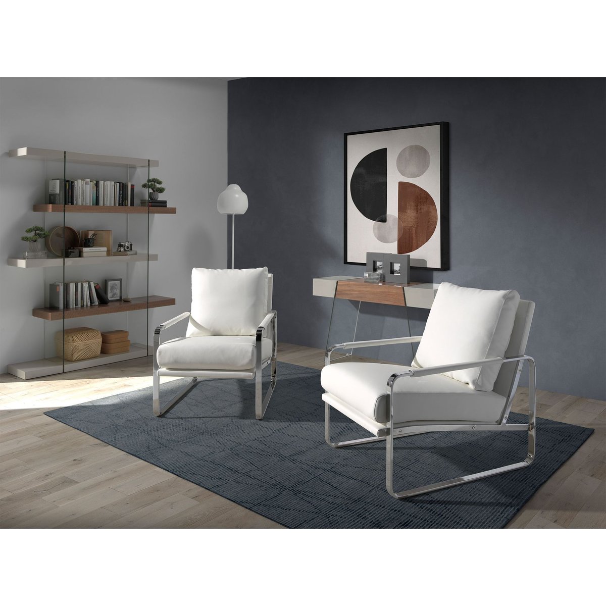 Fauteuil en similicuir blanc blanc cassé | acier, ANGEL CERDA