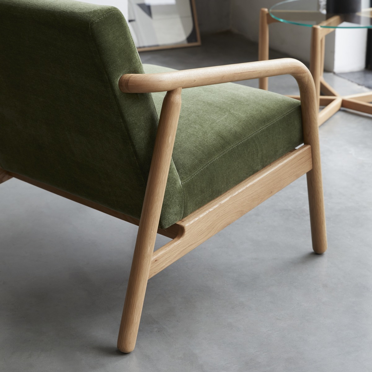 Fauteuil en Tissu massif, AXEL vert, TIKAMOON
