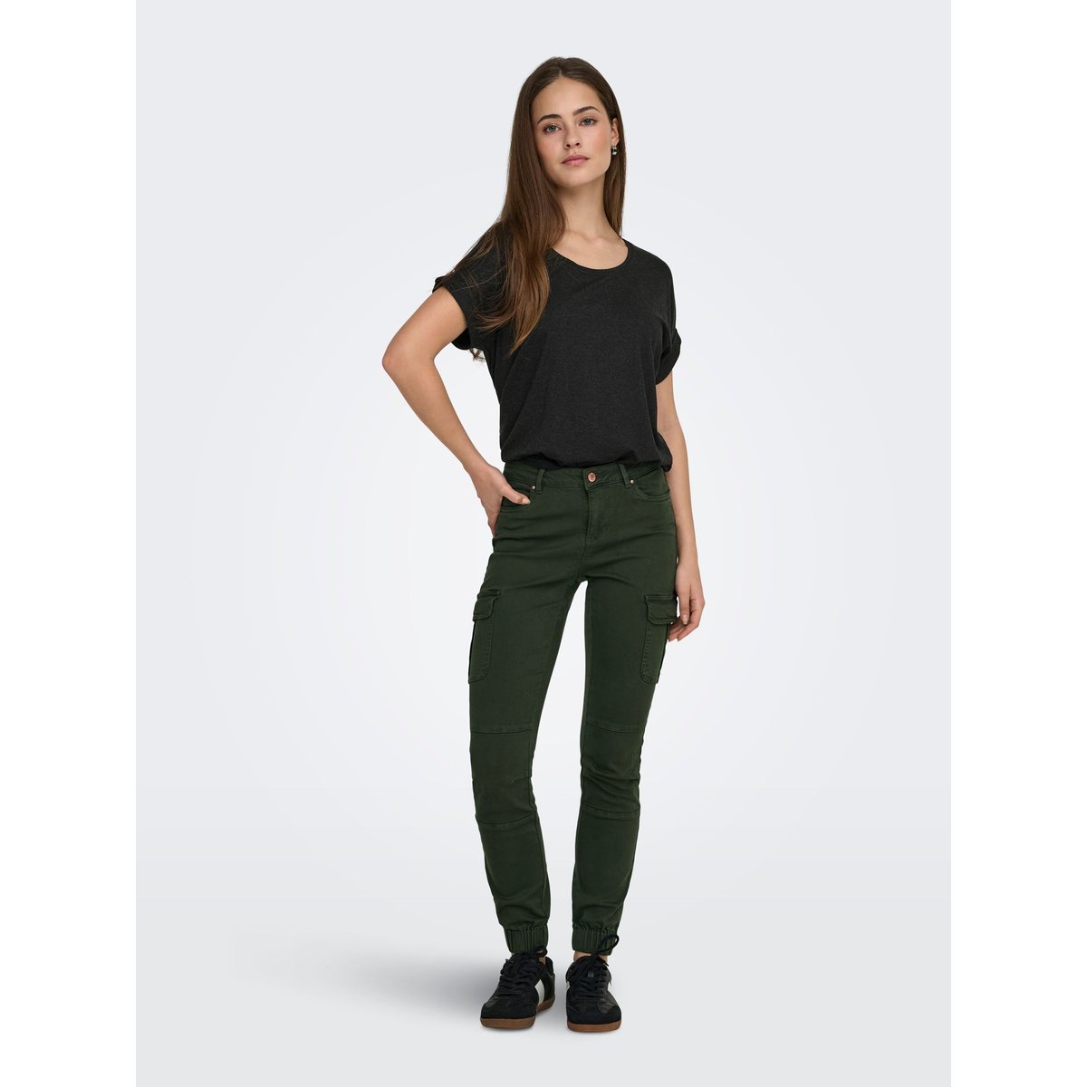 T-shirt manches courtes gris anthracite, ONLY