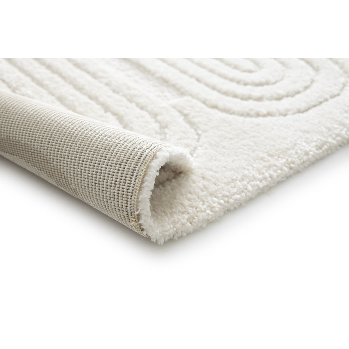 Tapis doux motifs en relief SINEA beige sable, AFK LIVING