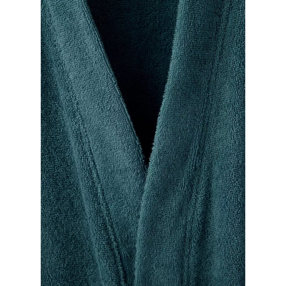Peignoir en coton bouclette bleu pétrole, MANGO HOME