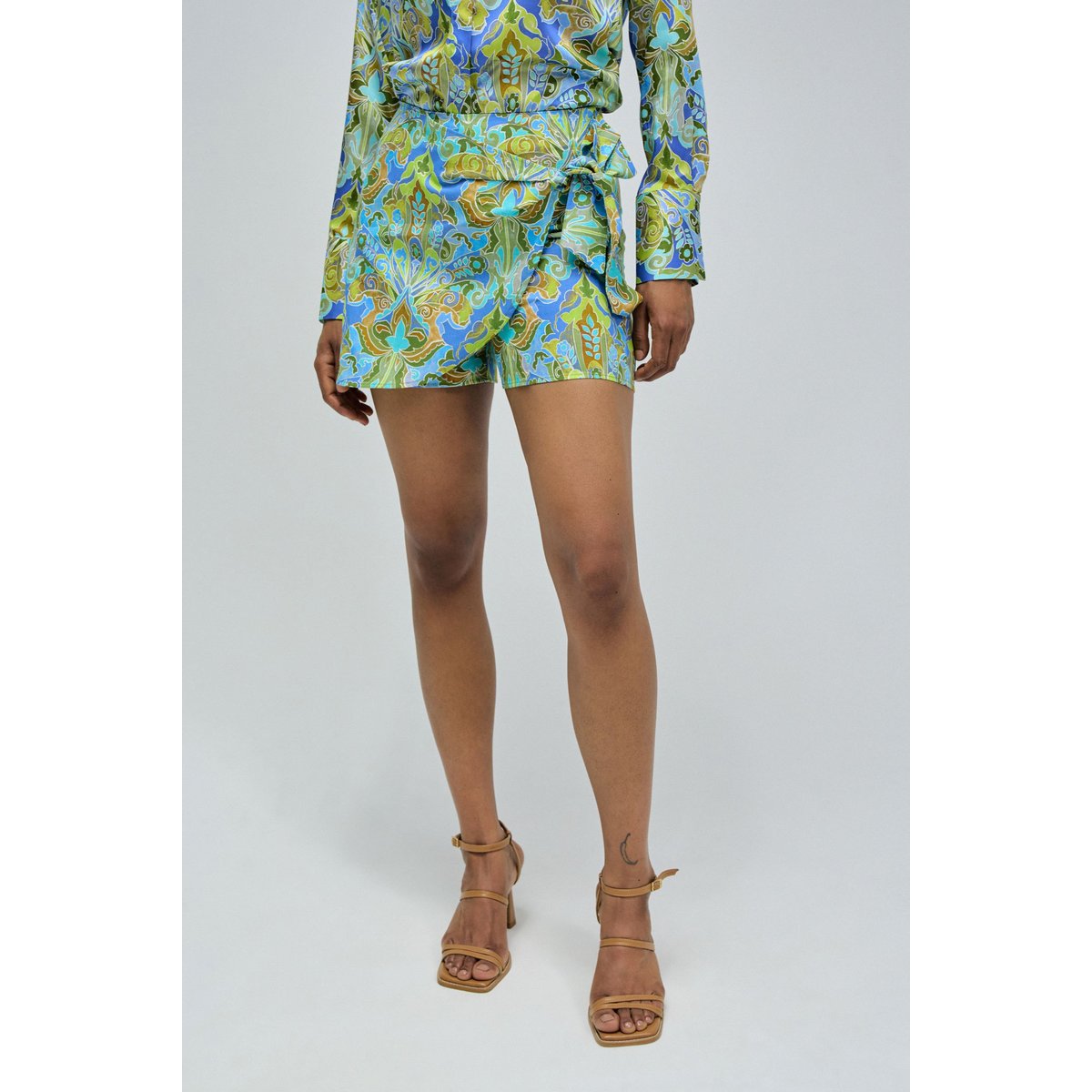 JUPE-SHORT AVEC MÉLANGE DE LIN beige, SALSA JEANS