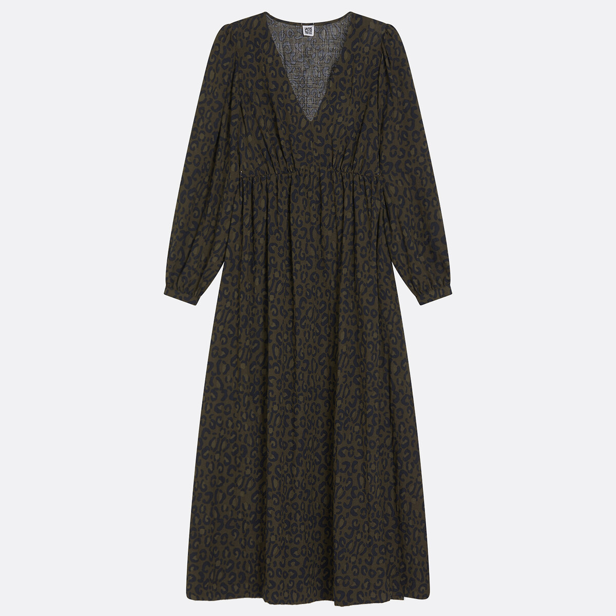 Robe longue imprimé léopard manches longues imprimé léopard/kaki, LA REDOUTE COLLECTIONS