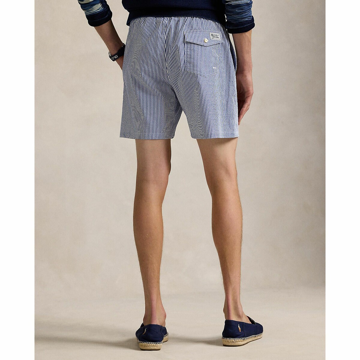 Pantaloncini da bagno Traveler classici 14,6 cm blu/bianco, POLO RALPH LAUREN