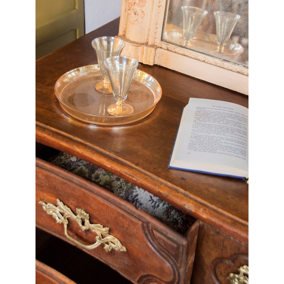 Commode bordelaise en bois Garance N°514 - Bon état bois foncé, DEBONGOUT