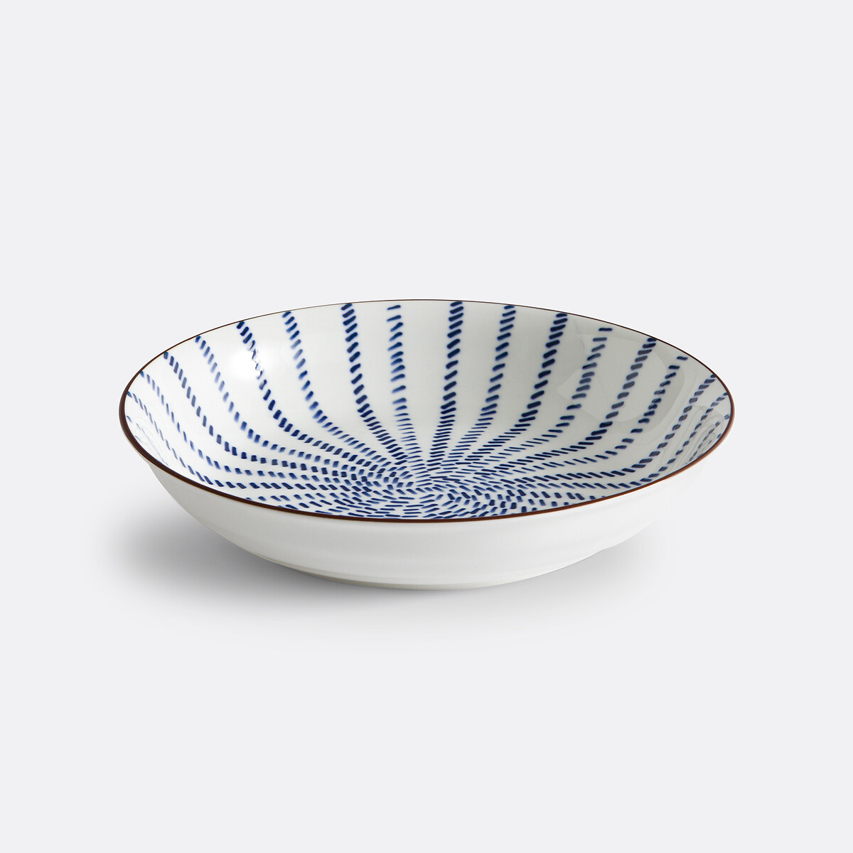Lot de 4 assiettes creuses motif rayons, Bowlia bleu/blanc, LA REDOUTE INTERIEURS