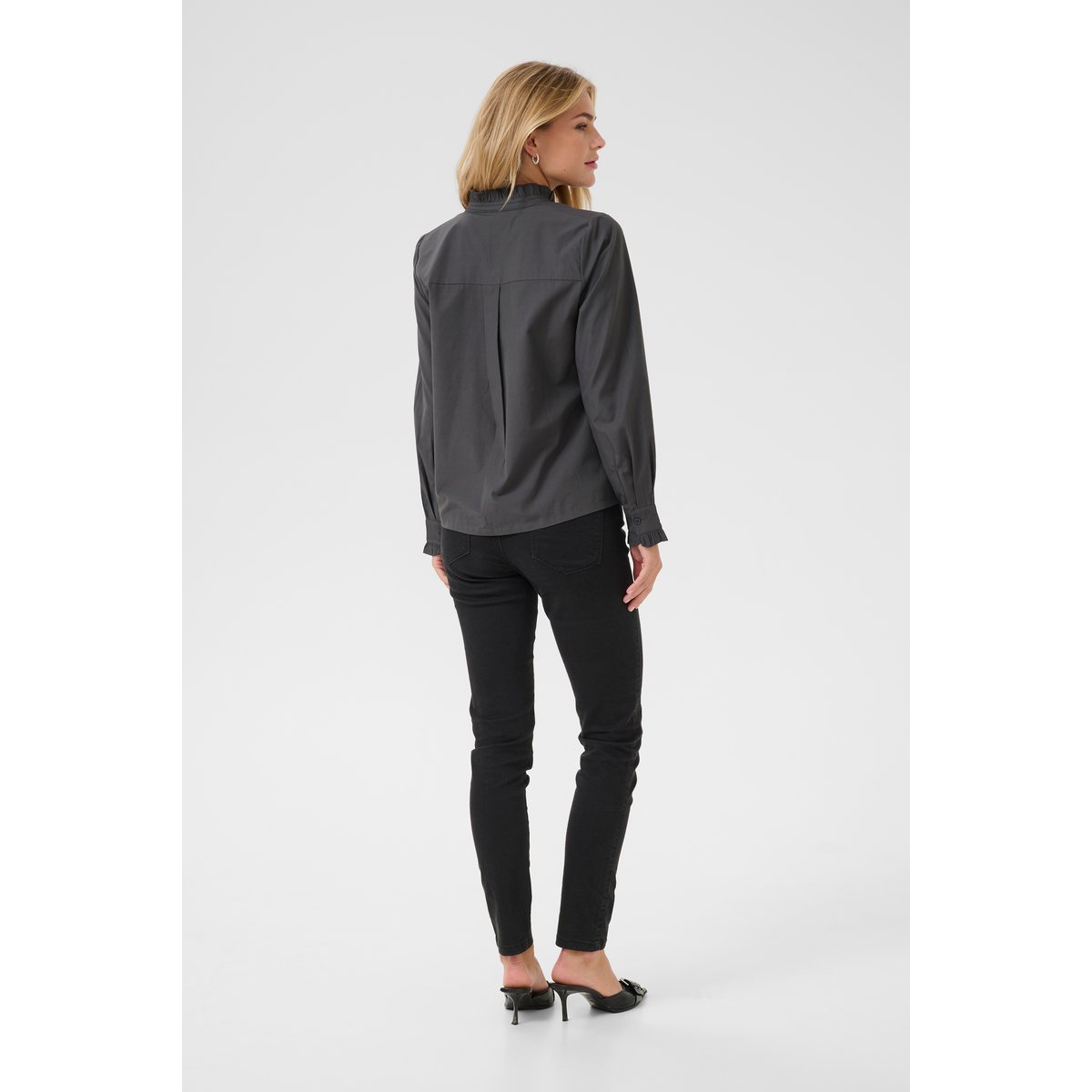 Long sleeved shirt noir black oyester, KAFFE