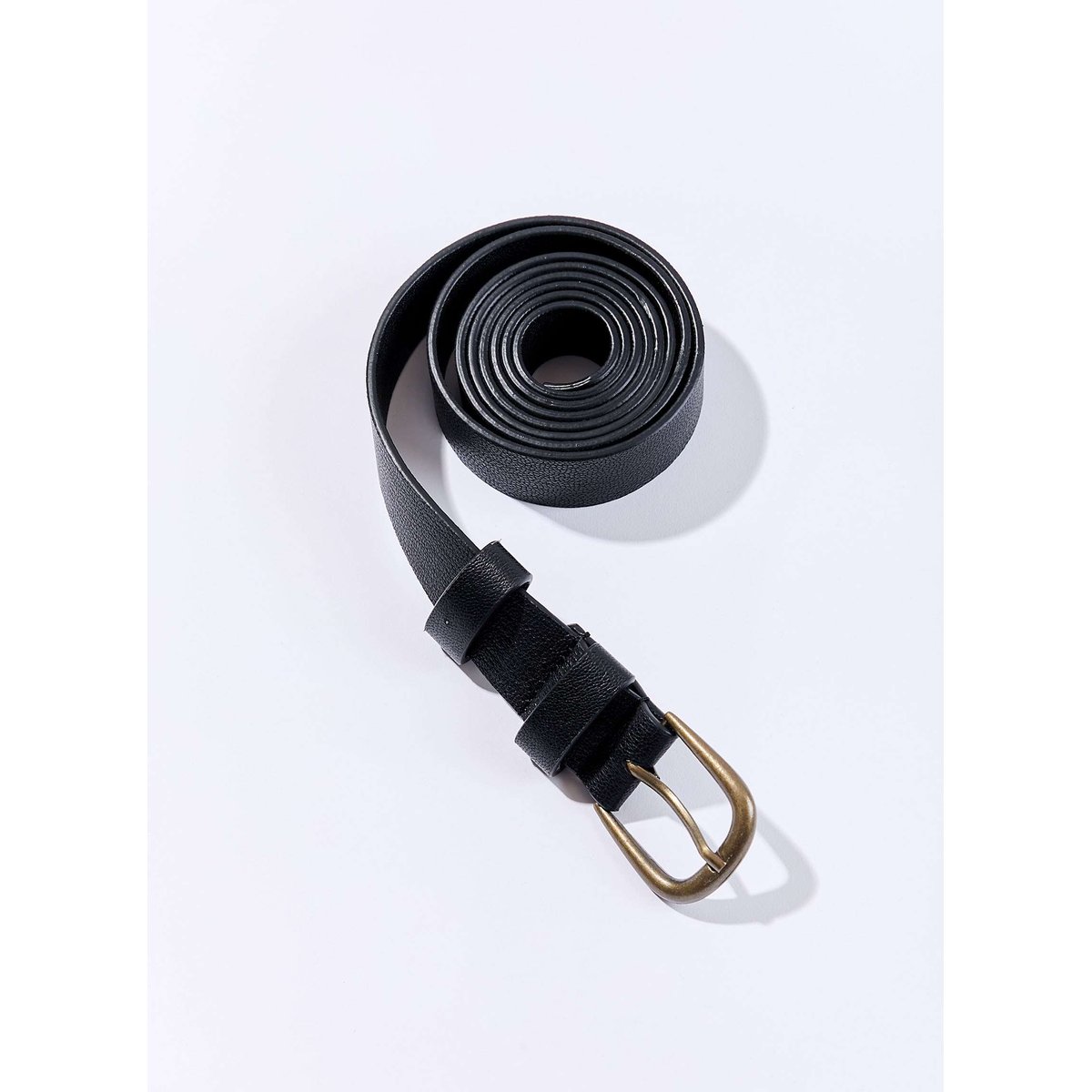 Ceinture en cuir avec boucle en métal MAZ noir, LA FIANCÉE