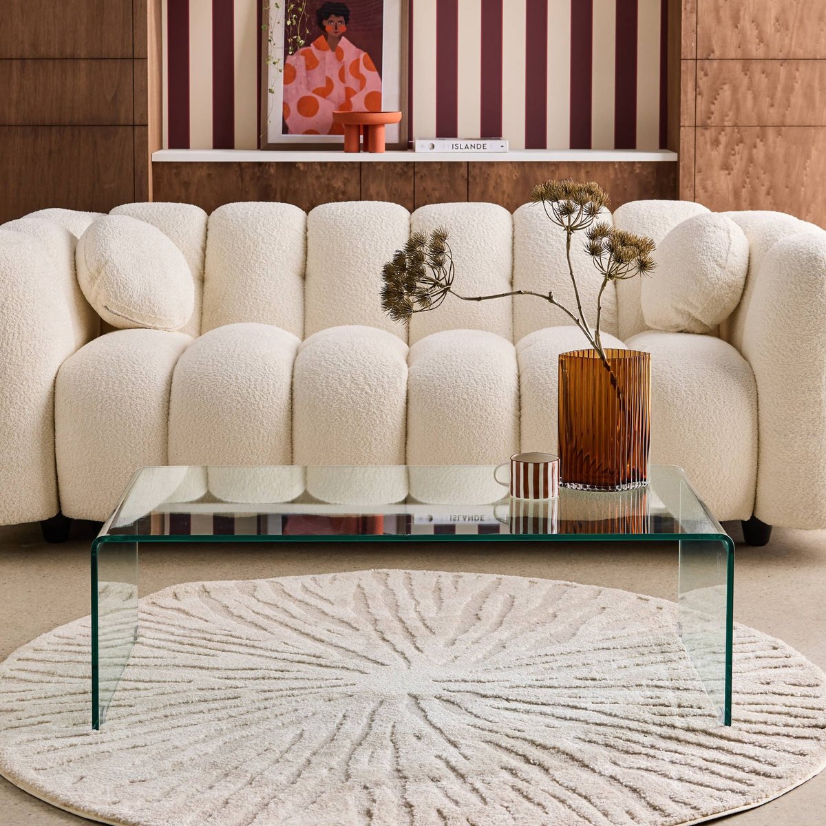 Table basse rectangulaire verre trempé GLINTZ transparent, SWEEEK