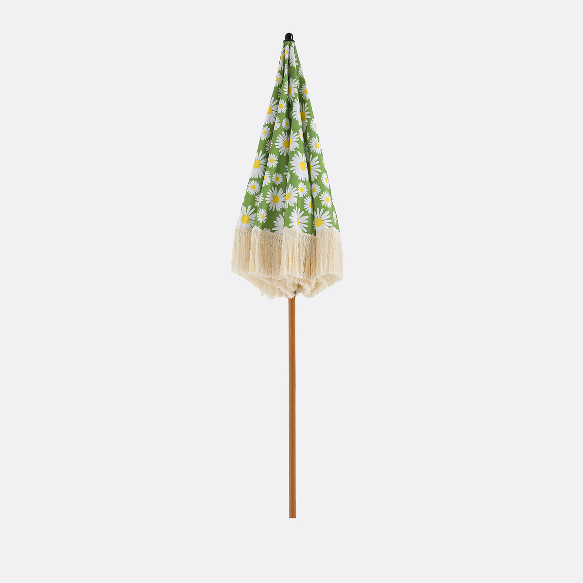 Sombrilla estampada con flecos, Larna verde/blanco, LA REDOUTE INTERIEURS