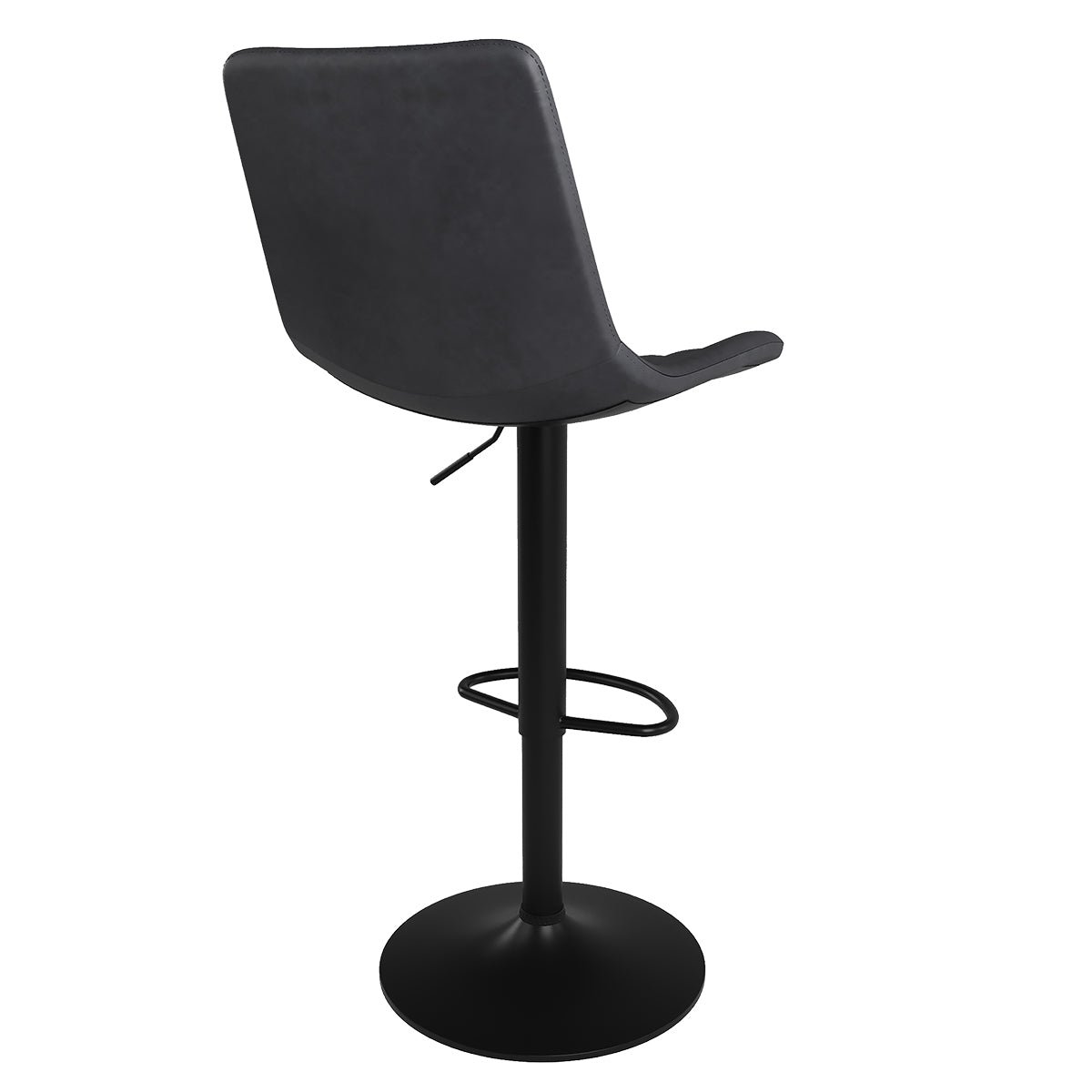 Lot de 2 chaises de bar réglables 62,5/83 cm en cuir synthétique - KILLI gris foncé, MAISON PAVANE