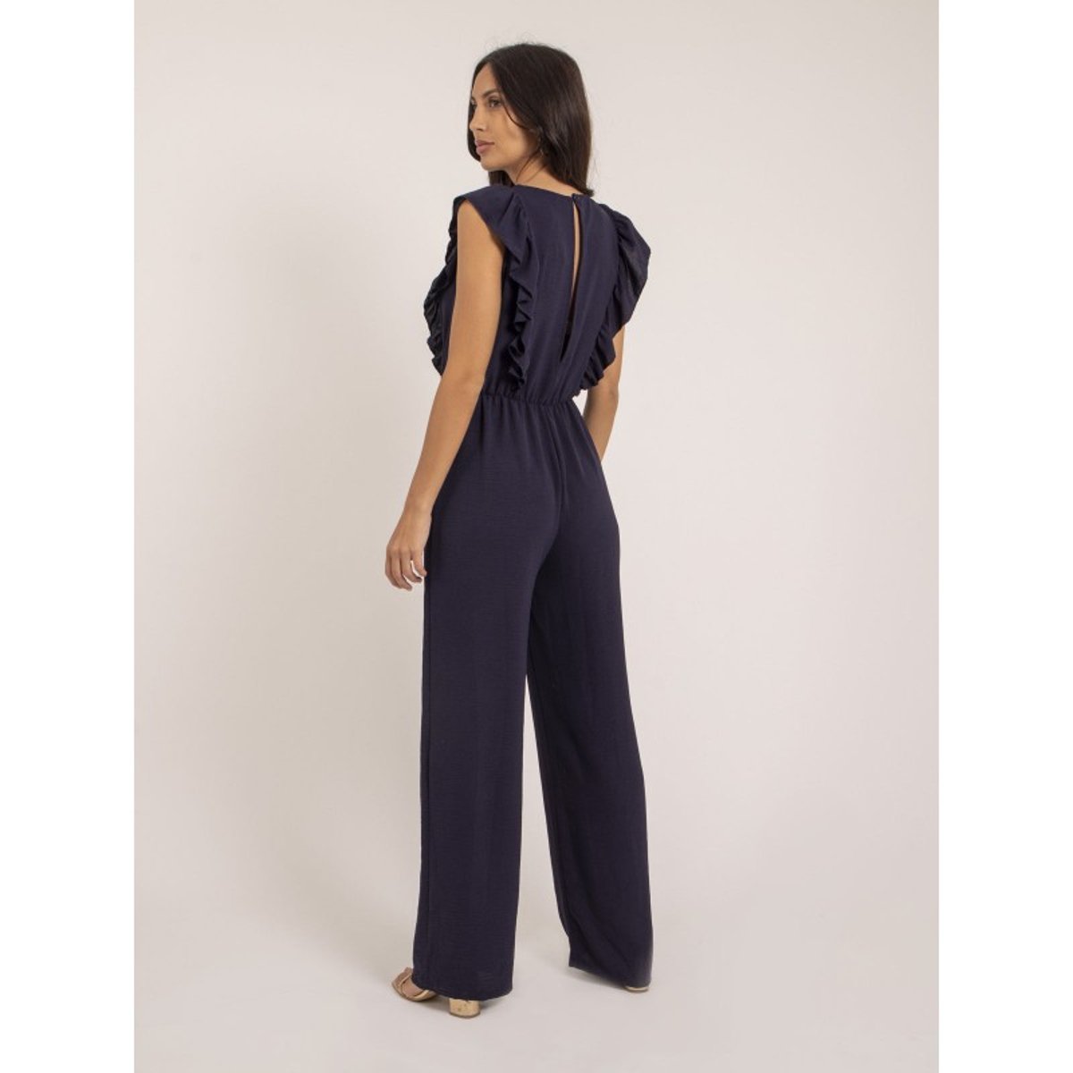 Combi Pantalon Fluide Elvira bleu marine, DONA LISA