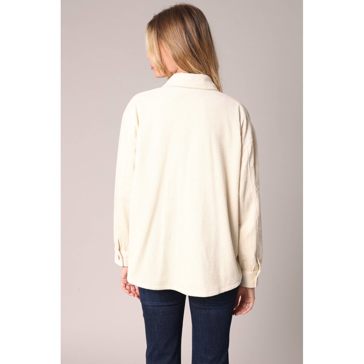Surchemise en velours côtelé 100% coton NILDY crème, DEELUXE