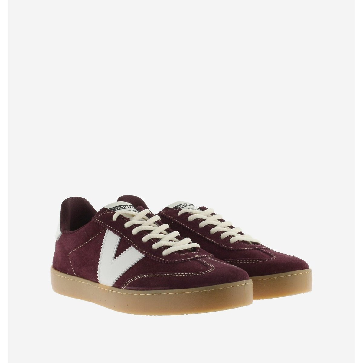 Baskets en cuir bordeaux, VICTORIA