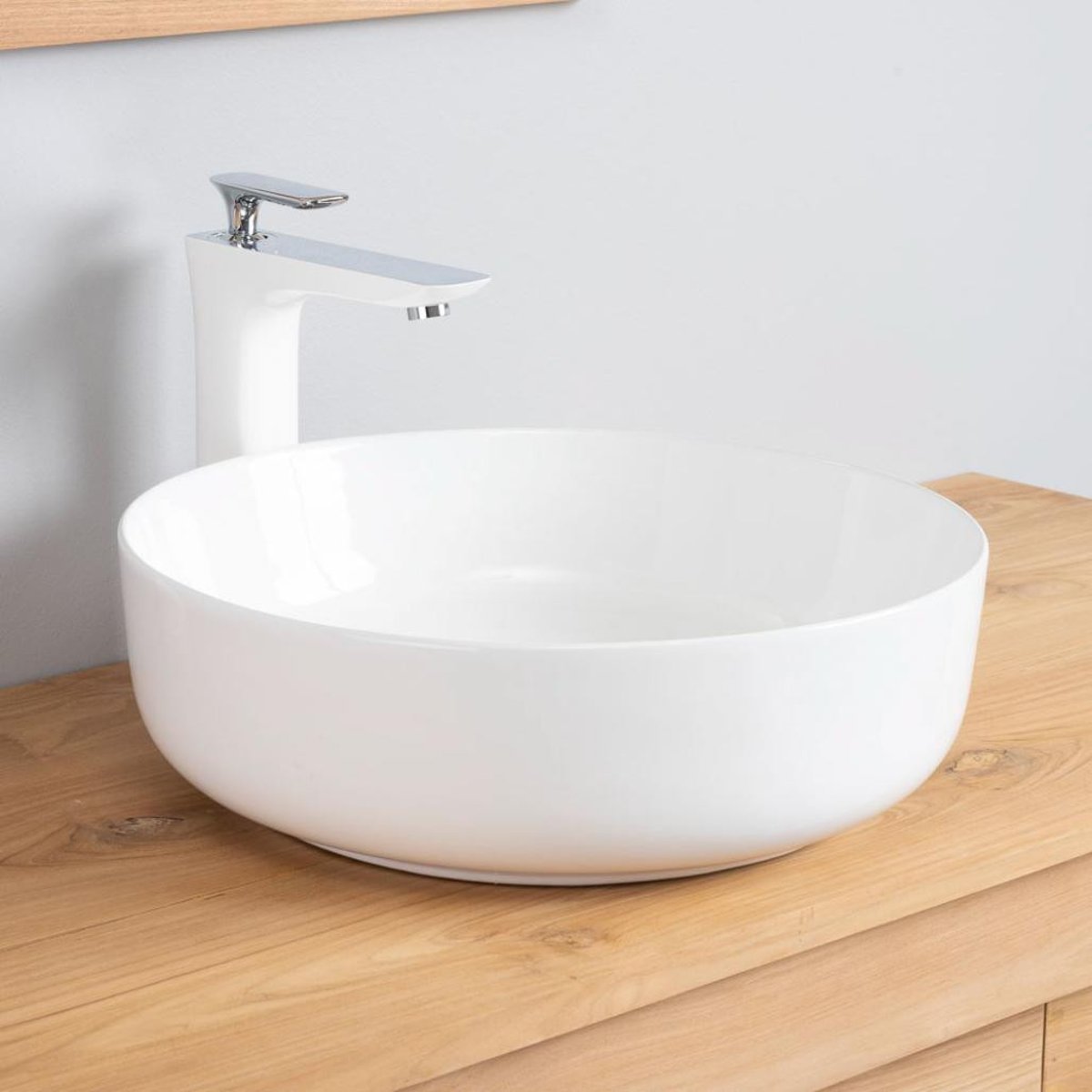 Vasque en céramique ronde 45 cm IPSO blanc, WANDA COLLECTION