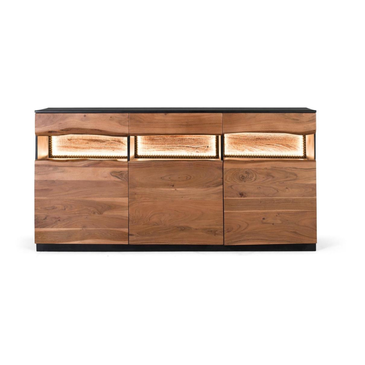 Bahut 3 tiroirs 3 portes Bois Marron marron, DECORATION D’AUTREFOIS