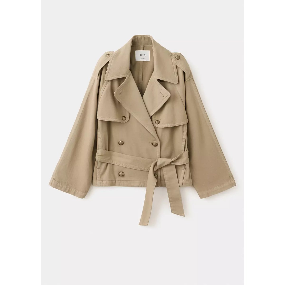 Trench cintré avec ceinture sable, MANGO