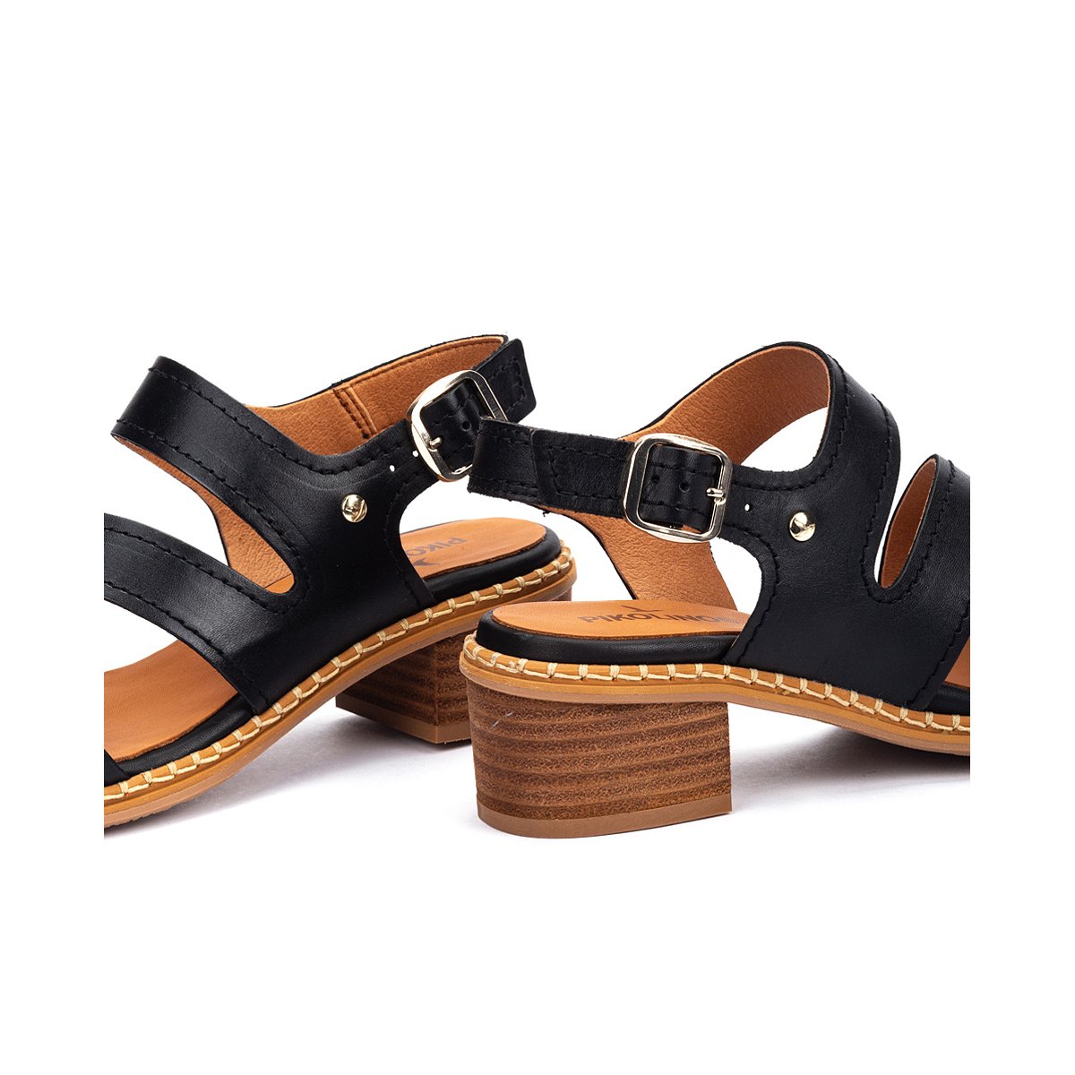 Sandales à talon cuir Blanes black, PIKOLINOS