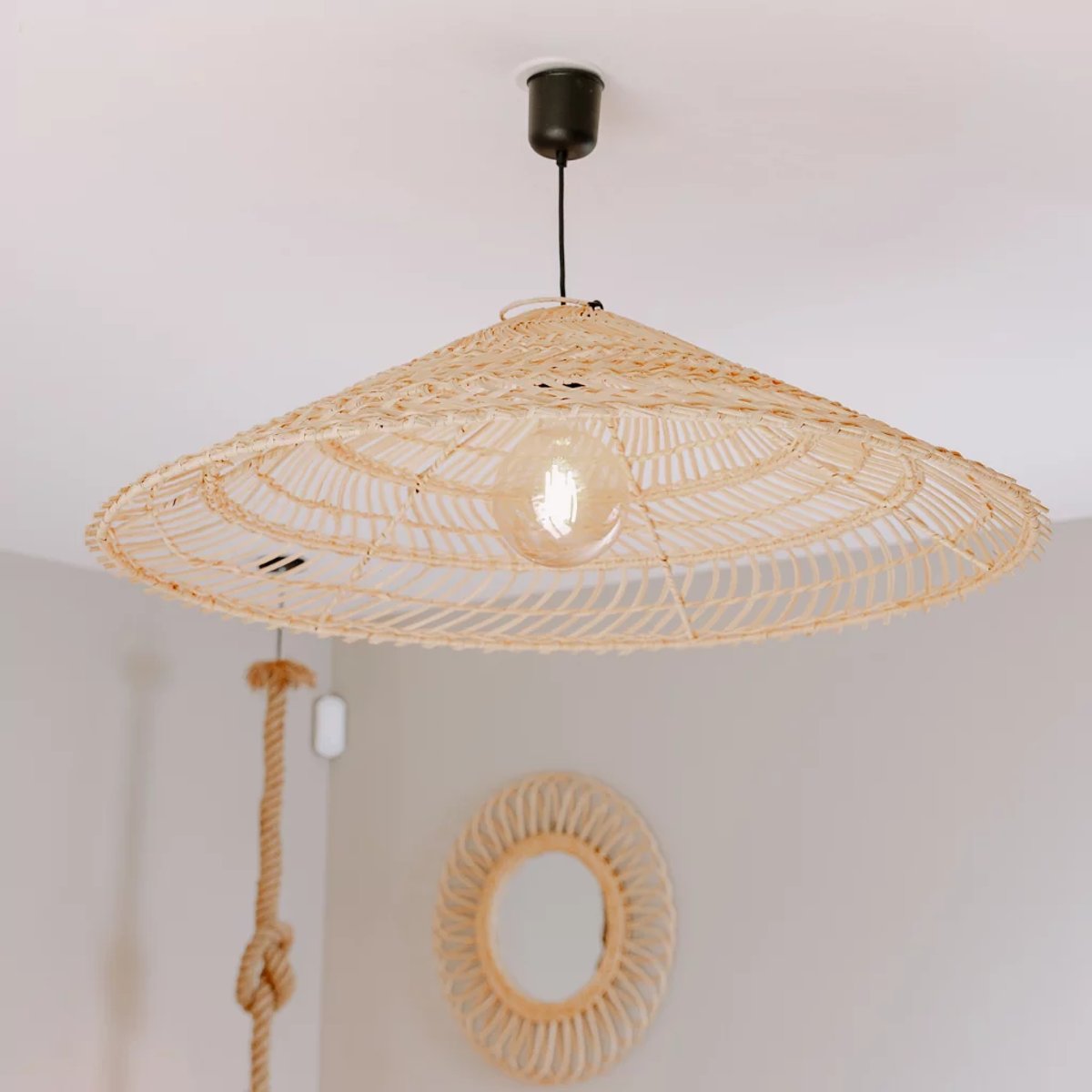 Suspension ajouré en rotin SHINE naturel, HYDILE