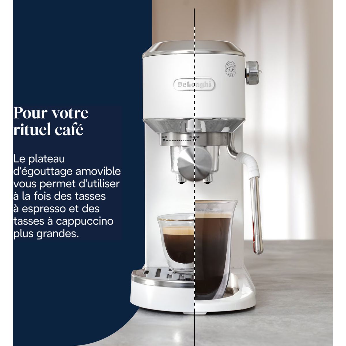 Machine à expresso EC890.WI Dedica Duo Blanche couleur unique, DELONGHI