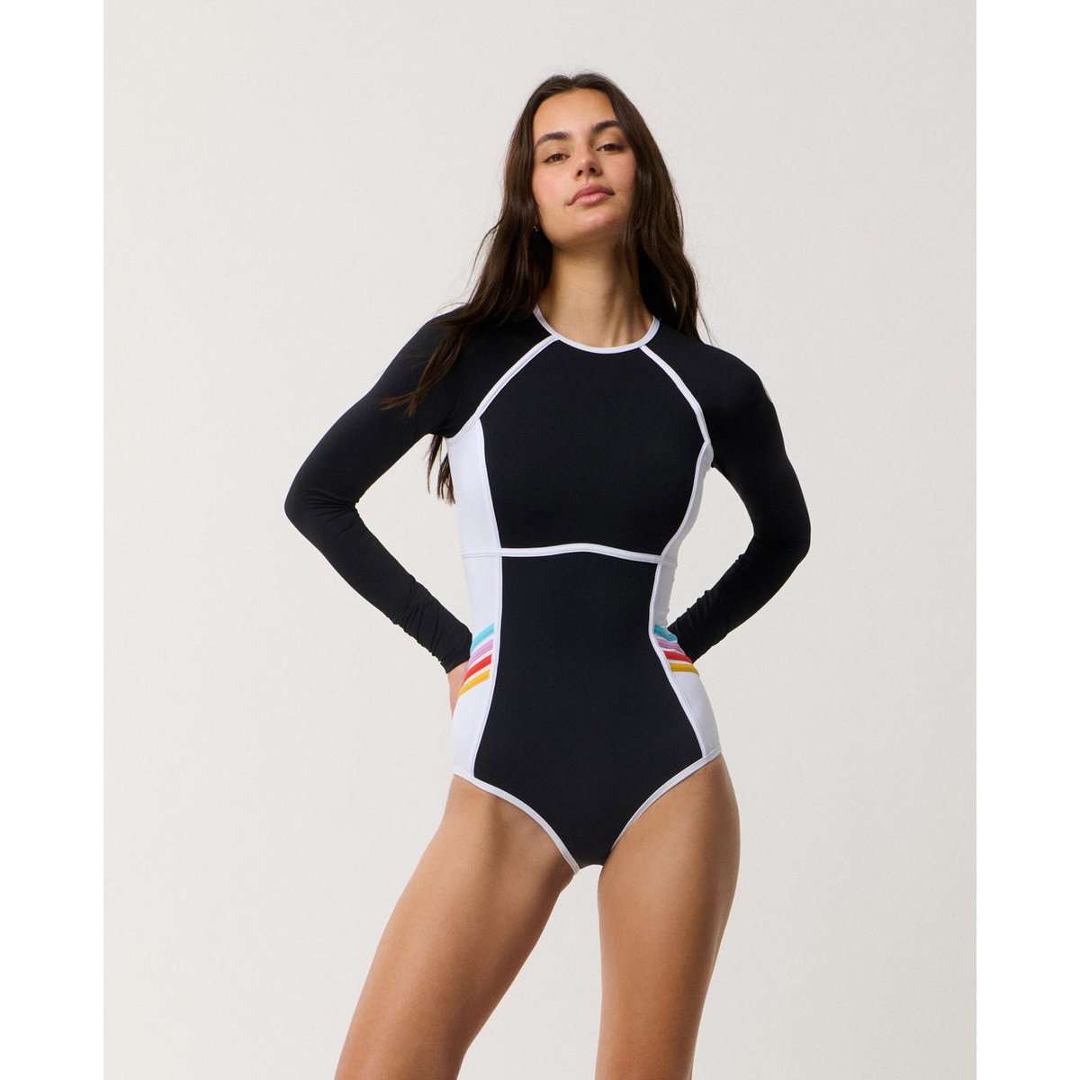 Maillot de bain une pièce à manches longues SWELL REVIVAL black, RIP CURL