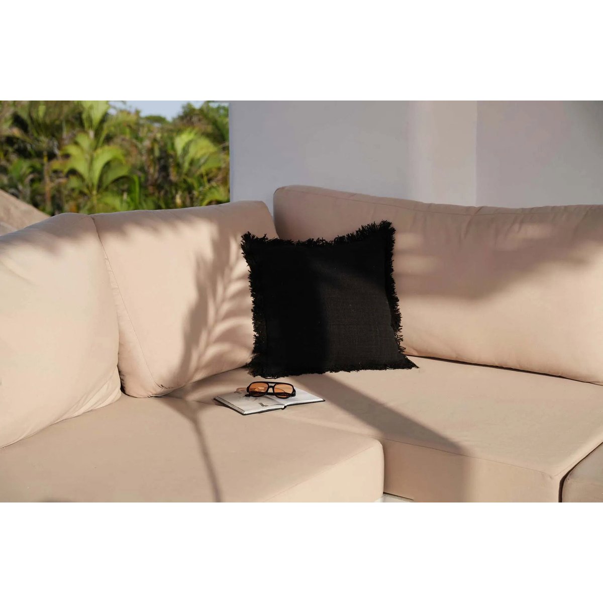 Housse de coussin en coton FULL MOON noir, BAZAR BIZAR