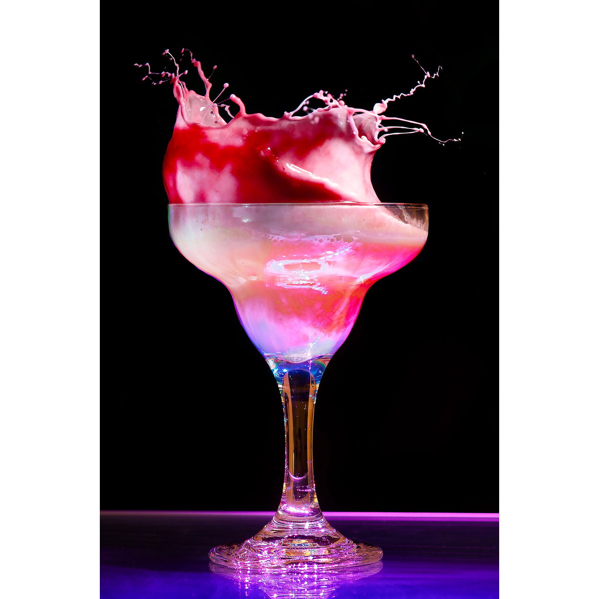 Tableau decoration cuisine cocktail rose tableau alu dibond, HEXOA