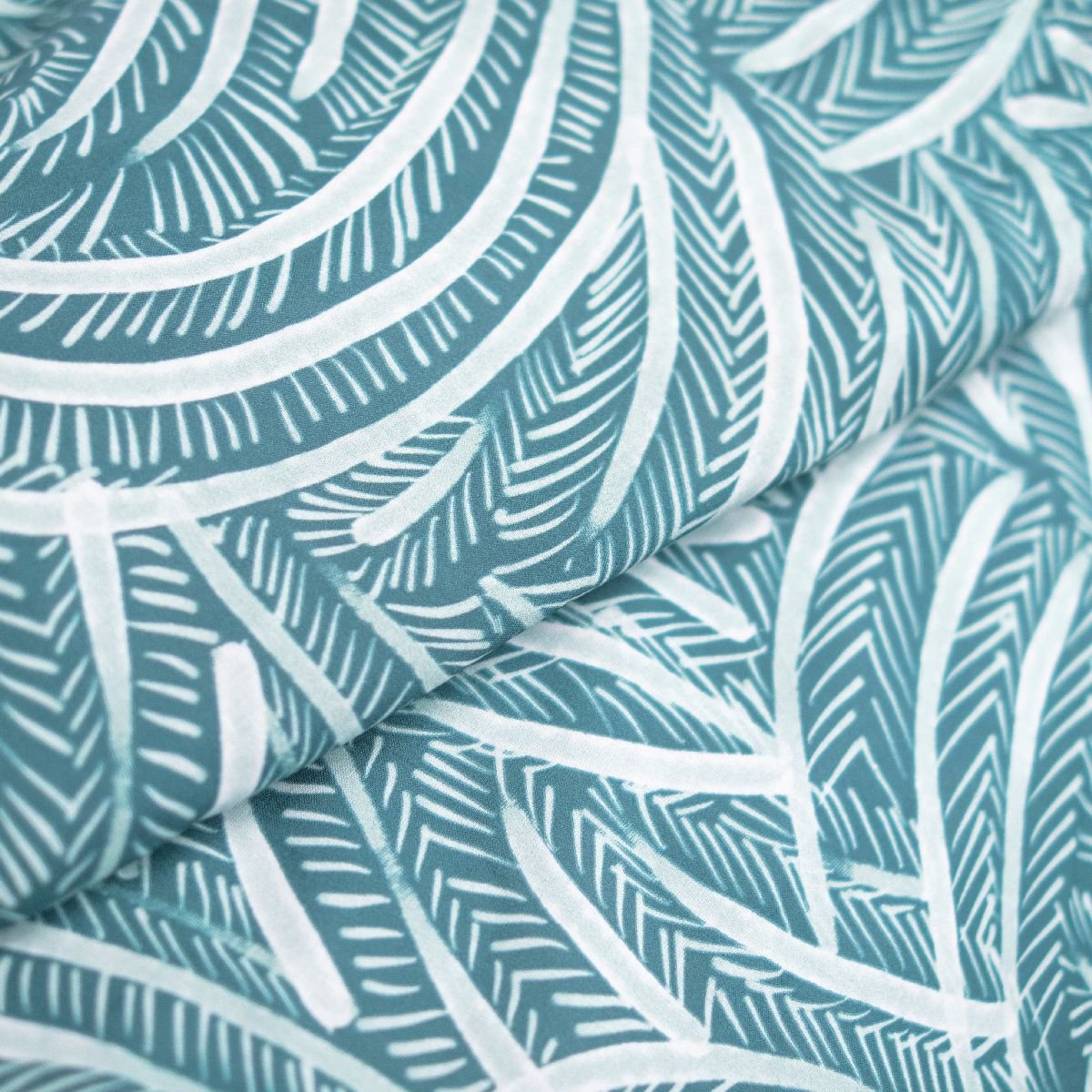 Parure de lit imprimé Floral coton SUNSHINE TIAGO bleu, TODAY