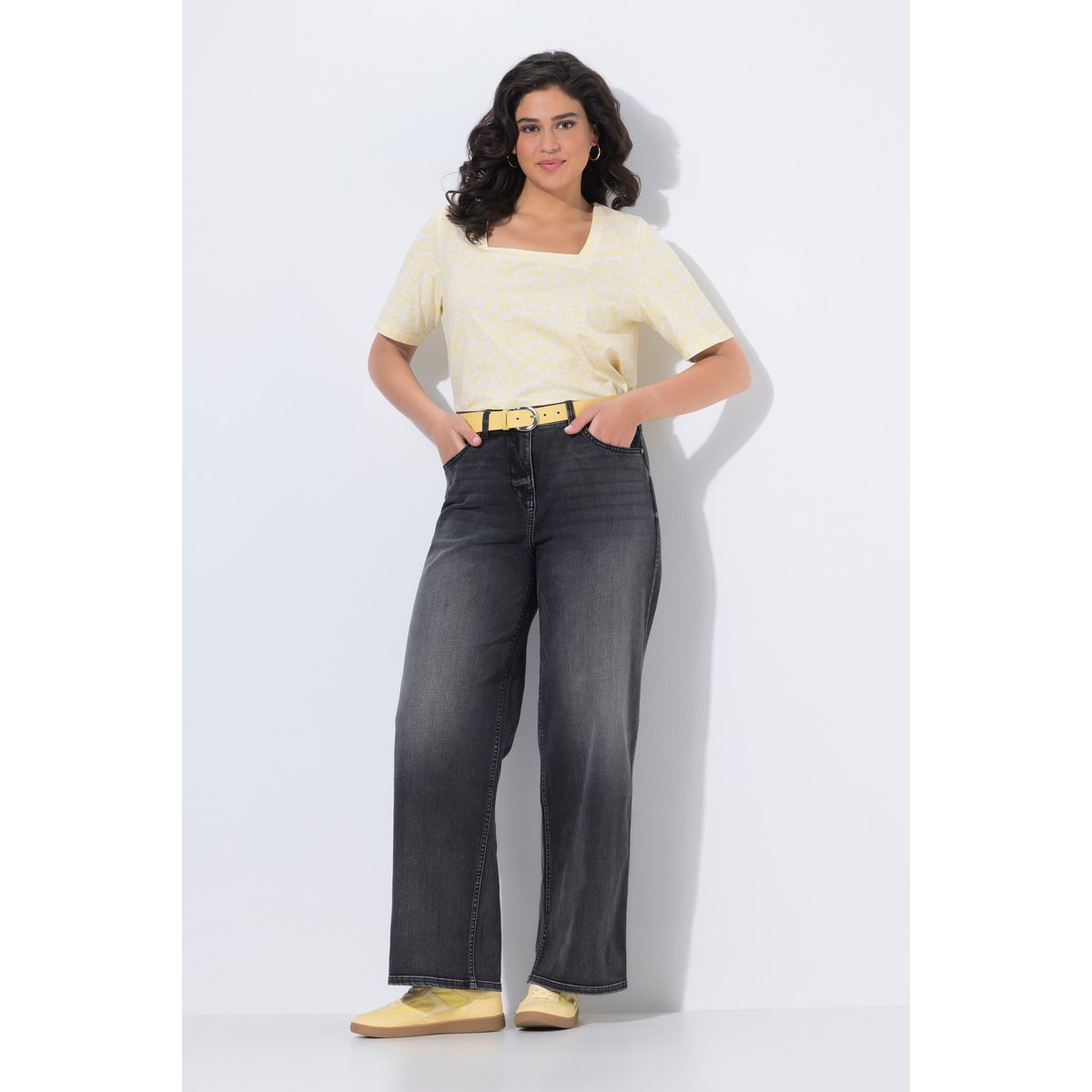Jean Mary jambe large, coupe 5 poches noir, ULLA POPKEN