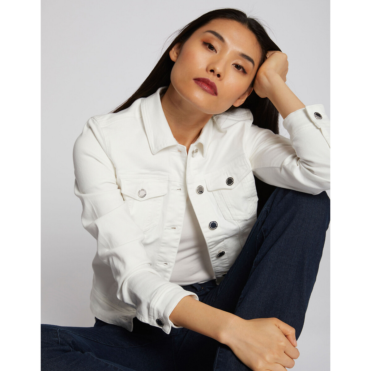 Veste jean blanc, MORGAN