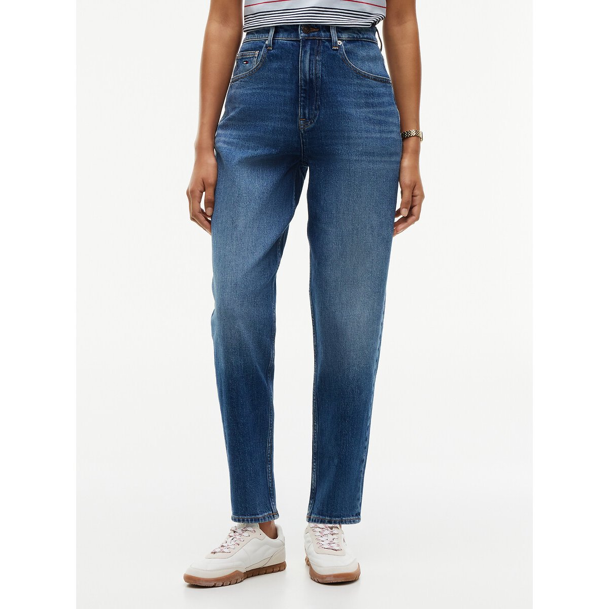 Jean mom taille haute denim foncé, TOMMY JEANS