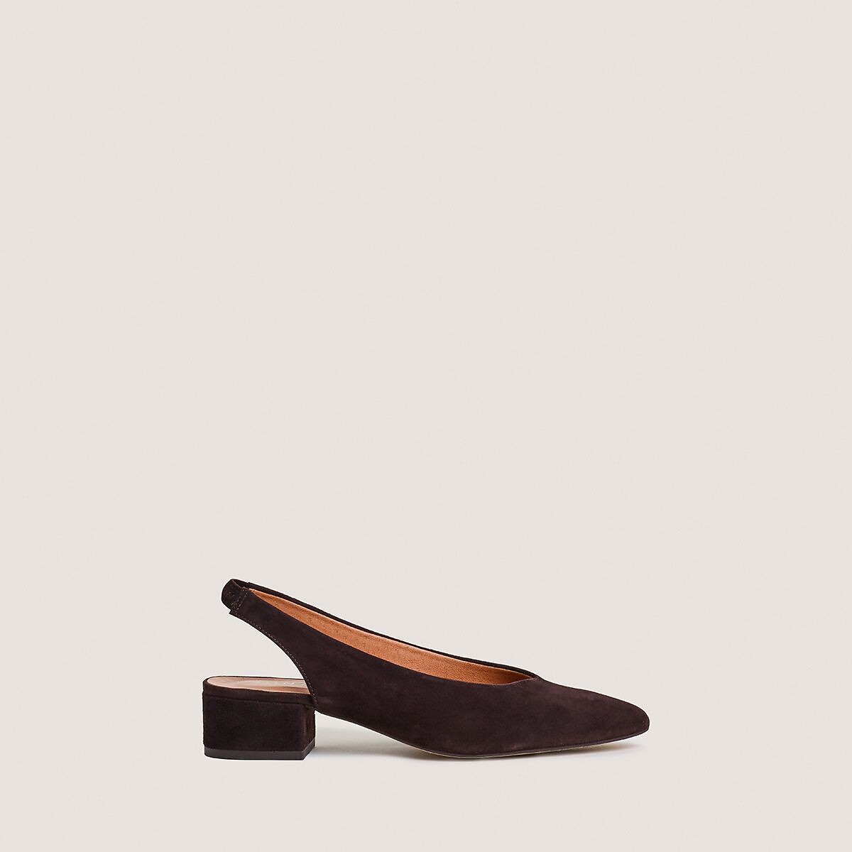 Vince pointed slingback suede ballet pumps dark brown, JONAK