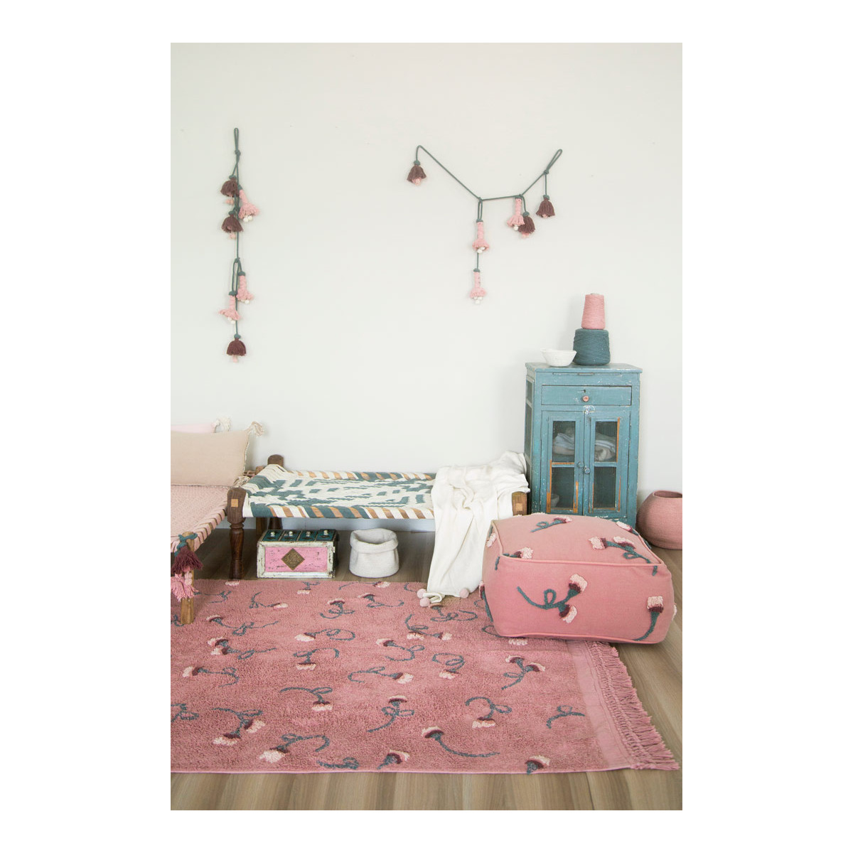 Tapis Rectangulaire en coton Jardin ENGLISH GARDENS rose, LORENA CANALS