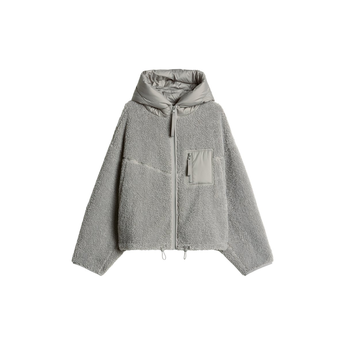 Veste en peluche coupe classique avec une capuche légèrement rembourrée gris, MARC O’POLO DENIM