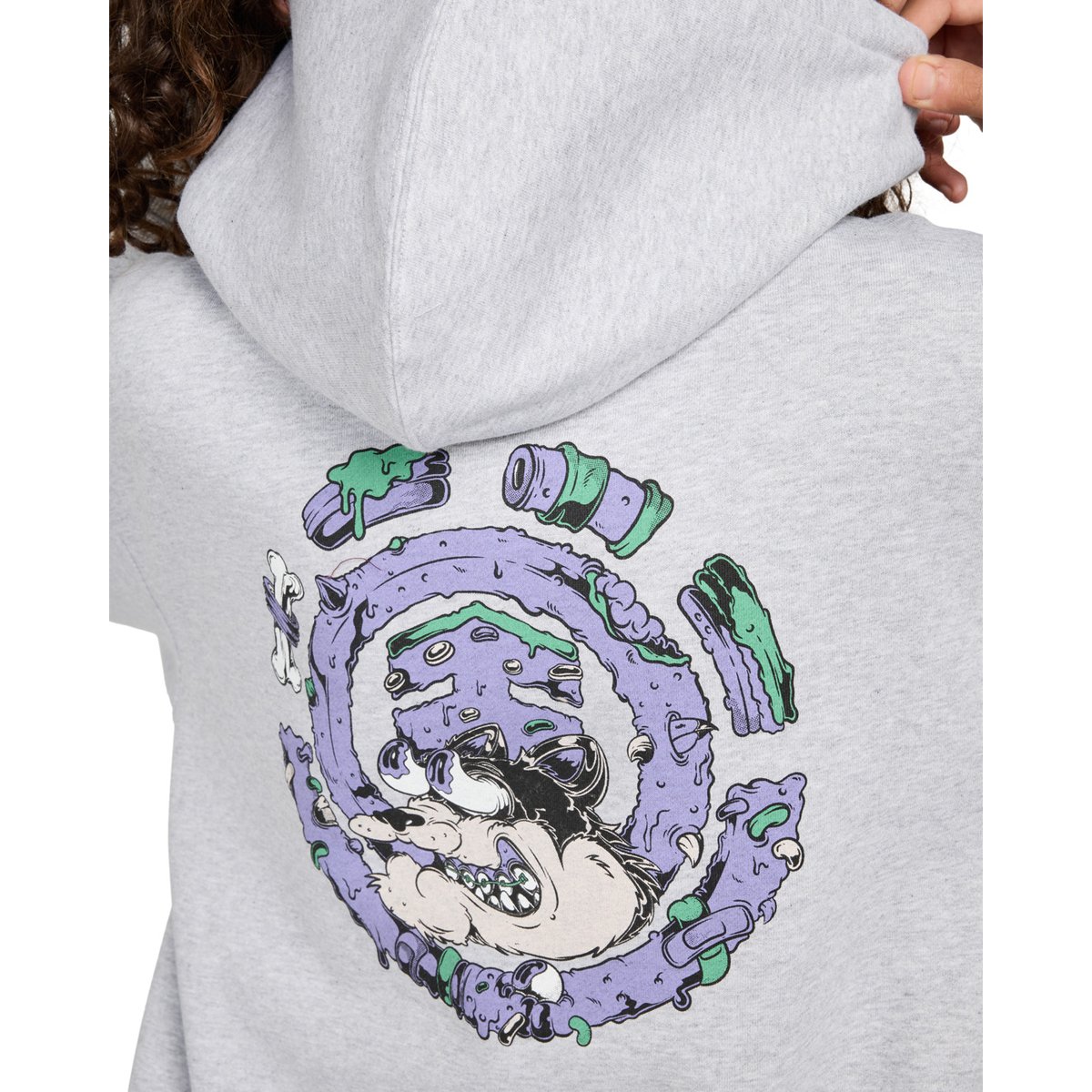 Sweat BAD DOGGIE PO gris mid grey heather, ELEMENT