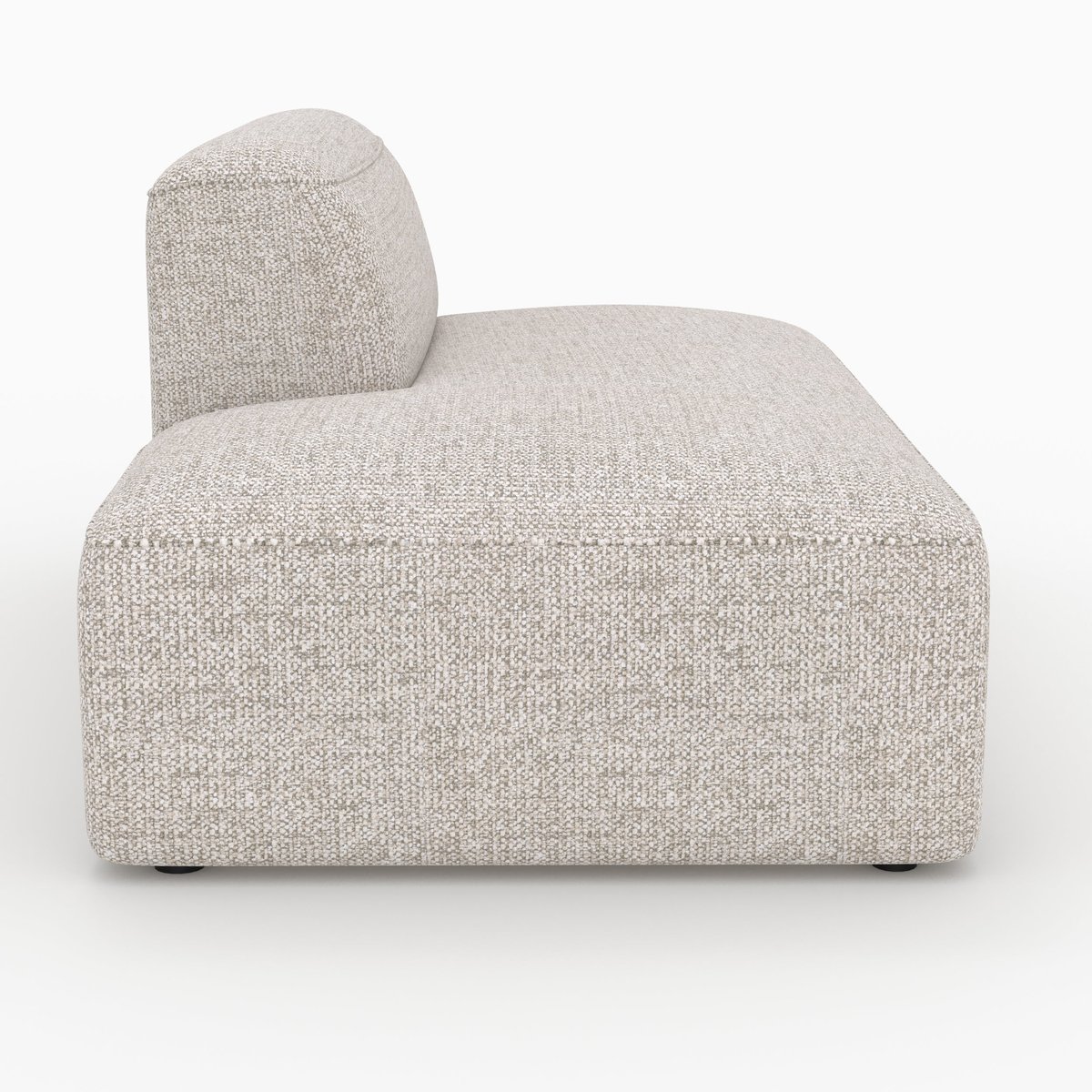 Méridienne dossier à droite pour canapé modulable en tissu - HESTIA beige, MAISON PAVANE
