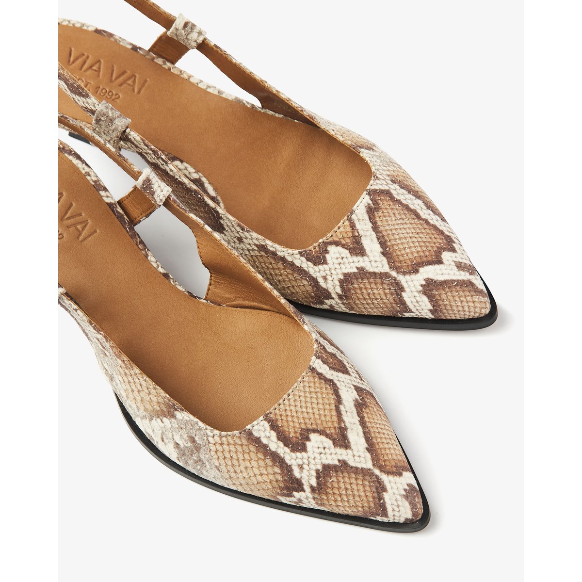 Escarpins LEA ELINA cognac,snake print, VIA VAI