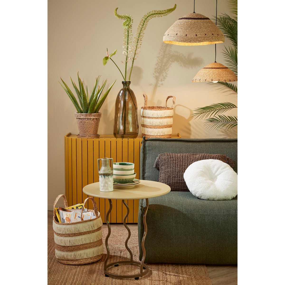 Ensemble de 2 paniers de rangement brun, MICA DECORATIONS