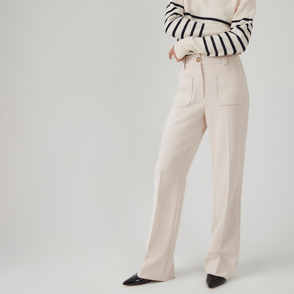 Pantalon flare, Signature FELICIEN blanc cassé, LA REDOUTE COLLECTIONS